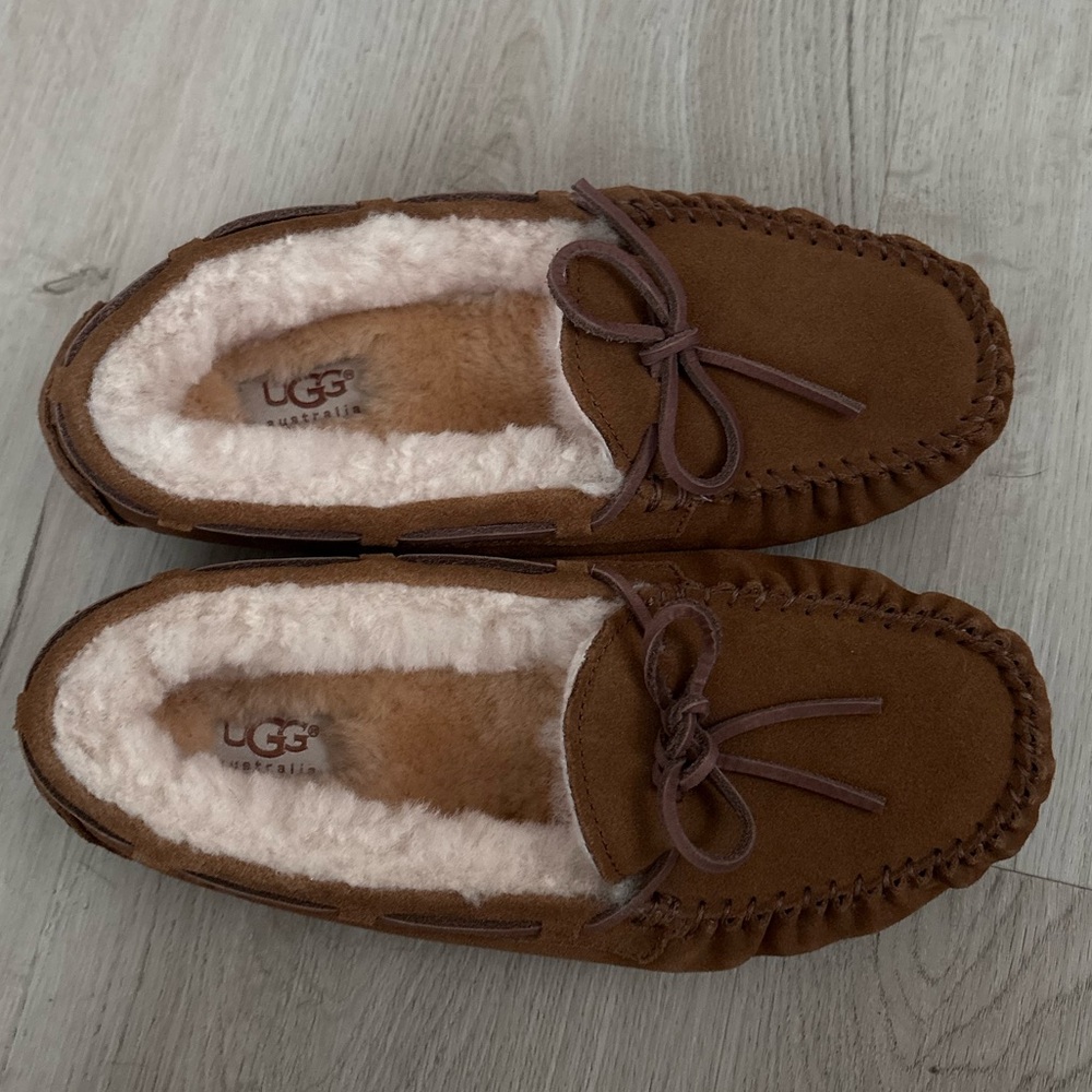 UGG Chestnut Suede Moccasin Slippers